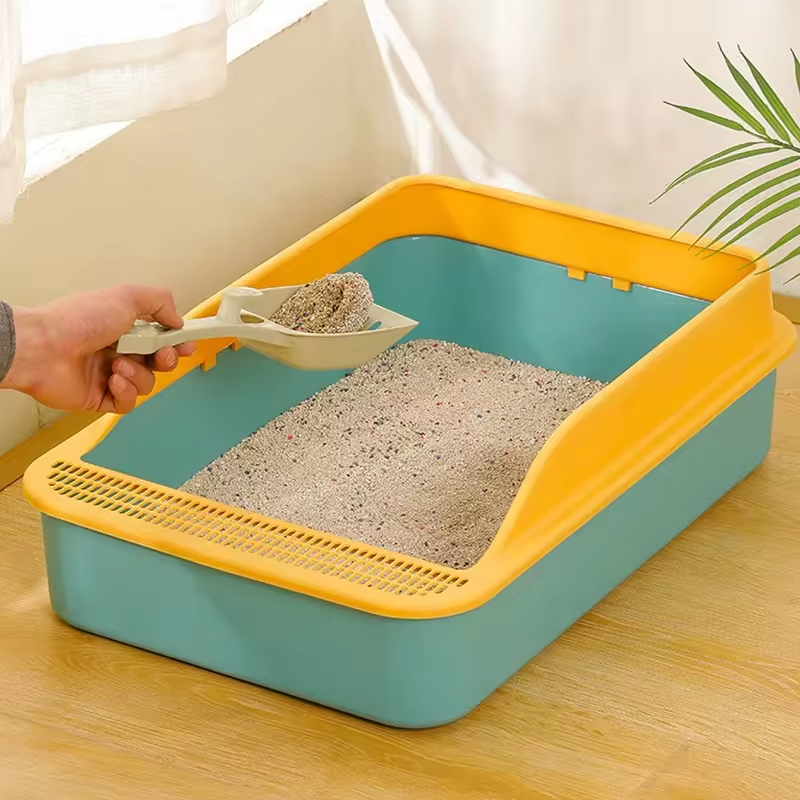Cat Clean up Products Plastic Large Space Cat Toilet Box Cat Litter Box Sandbox