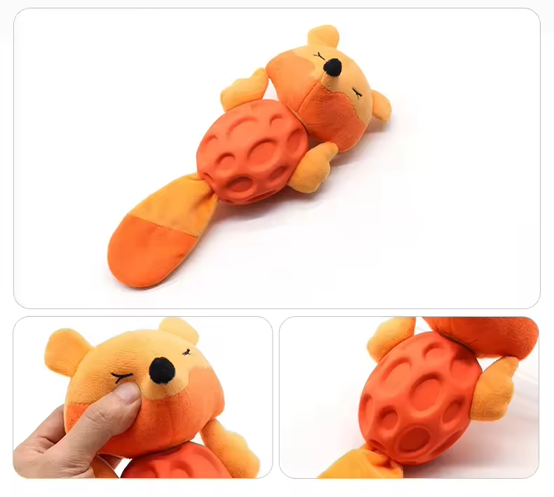 Factory Direct Sales soft durable Elf fox shaped toy for dog rubber chew pet toy for dental health good price