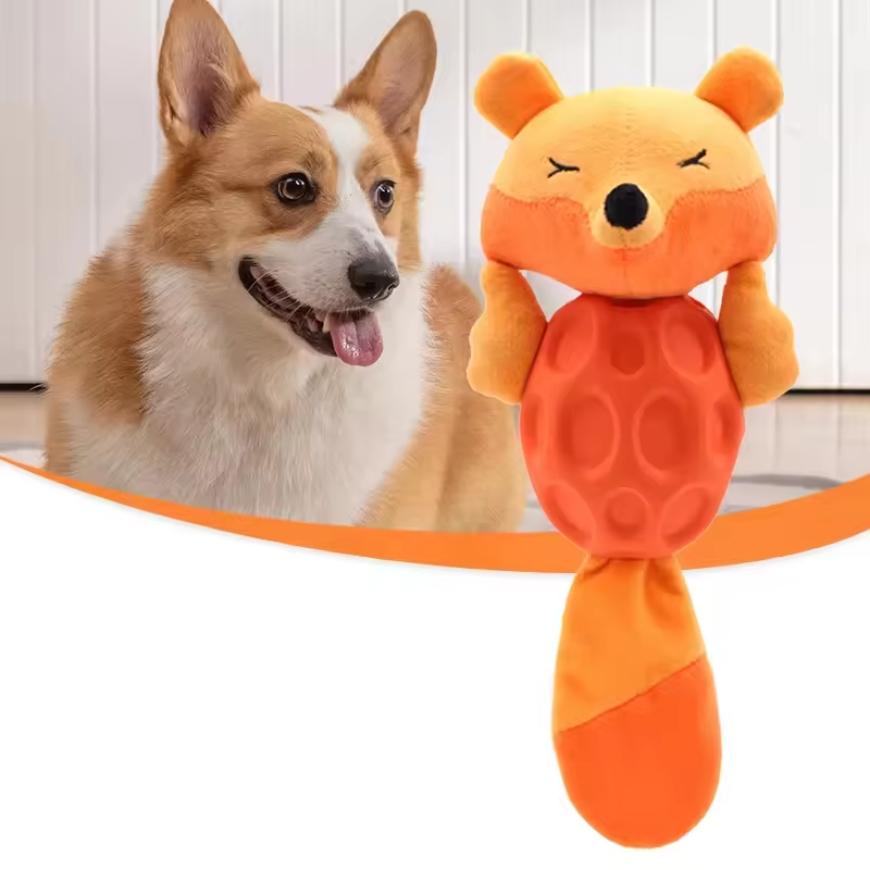 Factory Direct Sales soft durable Elf fox shaped toy for dog rubber chew pet toy for dental health good price
