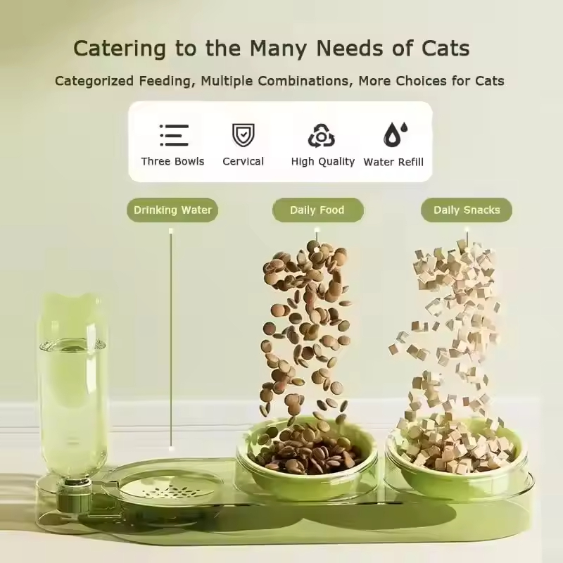 3 in 1 Automatic Portable Dog Food Bowl Cat Feeder Outdoor Travel Drinking Dog Water Bowls