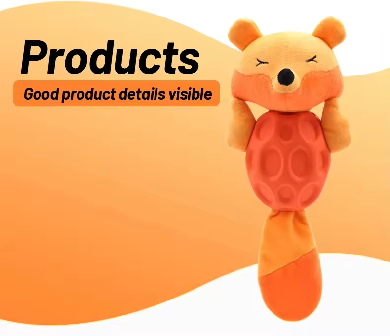 Factory Direct Sales soft durable Elf fox shaped toy for dog rubber chew pet toy for dental health good price