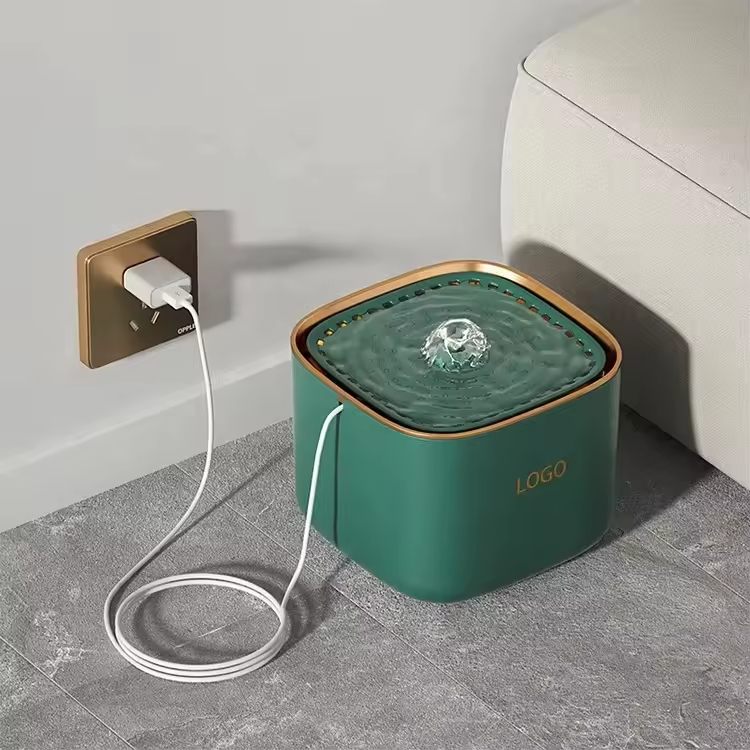 LED Cat Water Fountain Pet Drinking Water Dispenser With Filter Stainless Steel Pet Water Bowls Feeders
