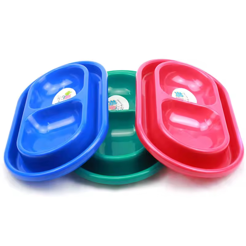 Factory Hot Sale Anti- Ant Plastic Blue Pink Double Pet Bowl Cat Bowls
