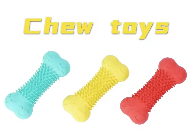 Reasonable Price Custom rubber dog toys chew toys for aggressive chewers bone dog tooth cleaning toys