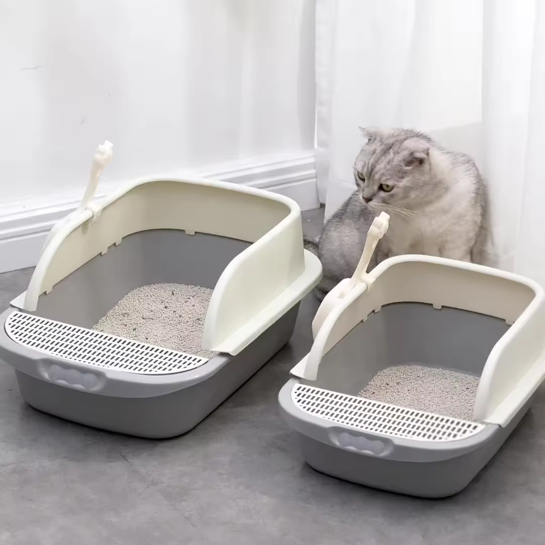 New Arrival Cat Litter Box Plastic Close Large Cat Litter Box Toilet Tray