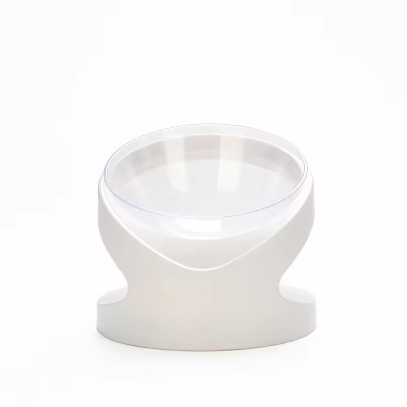 Transparent Sloped Acrylic Pet Feeder Acrylic Elevated Pet Bowls Raised Clear Feeding Stand for Cats and Small Dogs