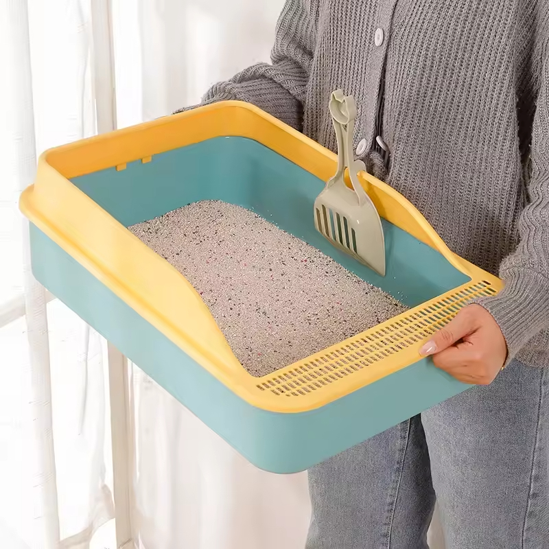 Cat Clean up Products Plastic Large Space Cat Toilet Box Cat Litter Box Sandbox