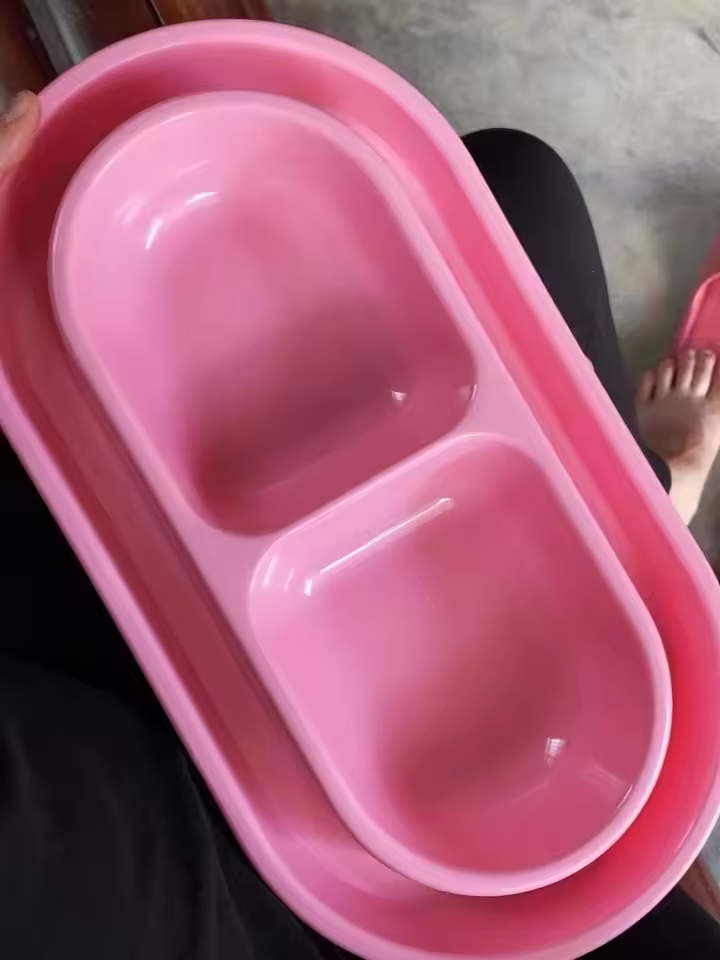 Factory Hot Sale Anti- Ant Plastic Blue Pink Double Pet Bowl Cat Bowls