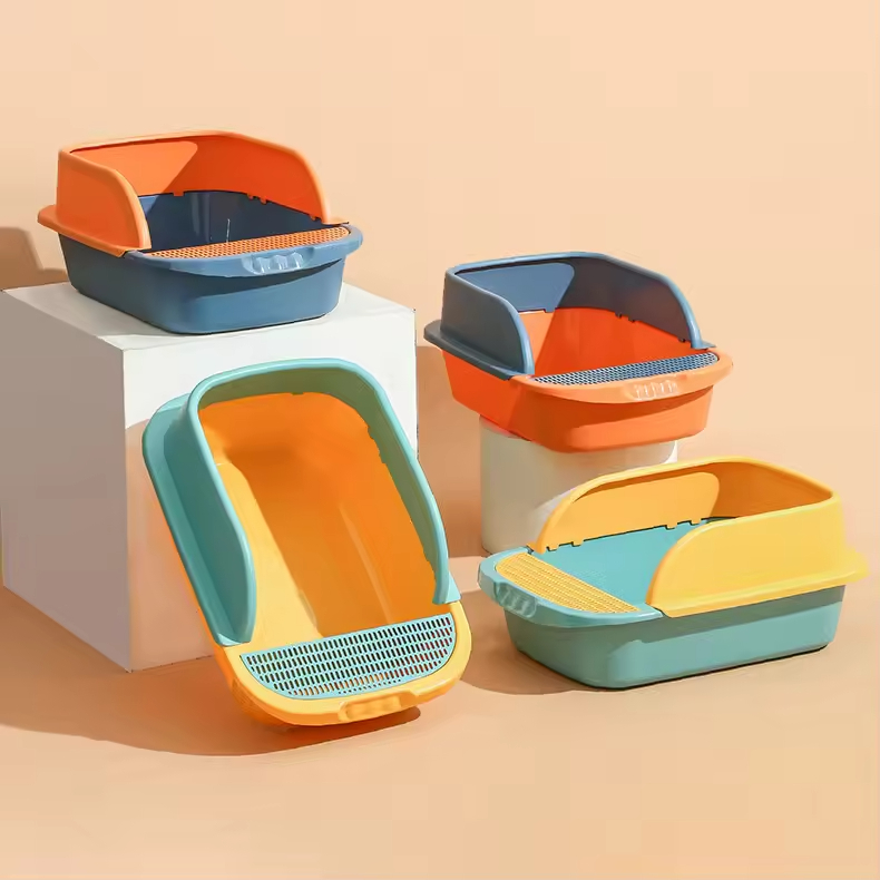 New Arrival Cat Litter Box Plastic Close Large Cat Litter Box Toilet Tray